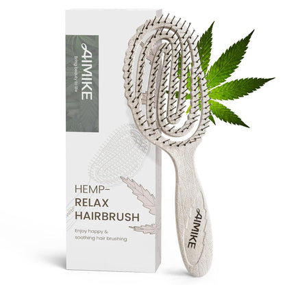 Hemp-Relax Detangling Hair Brush for Wet & Dry Hair, Beige