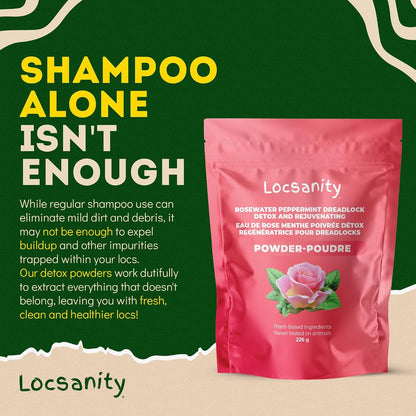 Dreadlock Hair Scalp Detox - Deep Cleansing Powder for Locs & Natural Hair - Removes Build up & Residue - Sulfate Free Clarifying Treatment - Moisturizing ACV Alternative - 8 Fl Oz