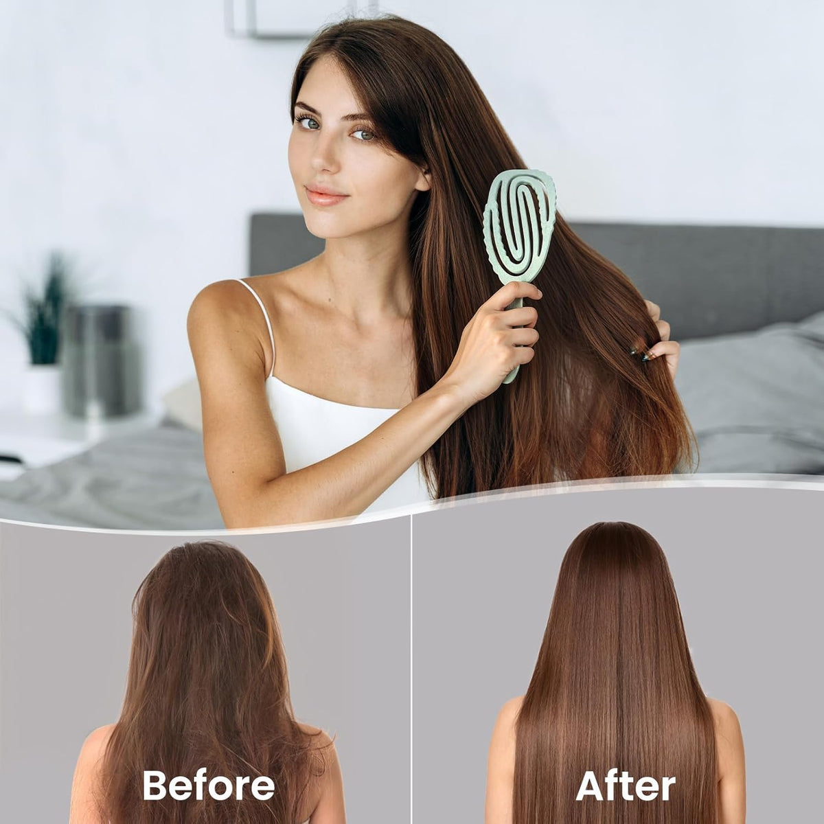 Hemp-Relax Detangling Hair Brush for Wet & Dry Hair, Green