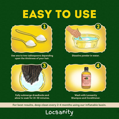 Dreadlock Hair Scalp Detox - Deep Cleansing Powder for Locs & Natural Hair - Removes Build up & Residue - Sulfate Free Clarifying Treatment - Moisturizing ACV Alternative - 8 Fl Oz