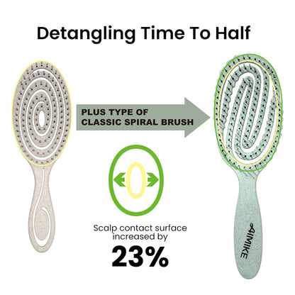 Hemp-Relax Detangling Hair Brush for Wet & Dry Hair, Green