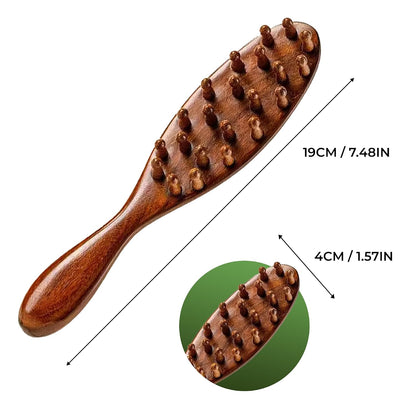 Sandalwood Dreadlocks Brush -  Natural Wooden Loc Brush with Wide Tooth Bristles for Dreads, Twists, Microlocs & Sisterlocks - Ergonomic Scalp Massage Comb for Detangling & Retwist